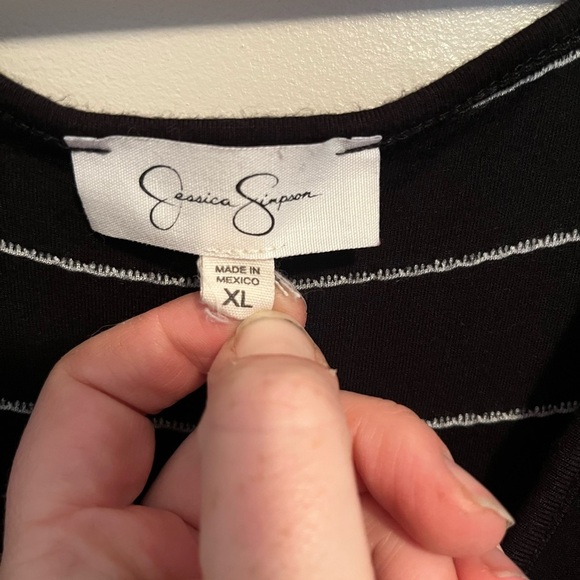 Jessica Simpson Maxi Dress
Striped Wrap Tie Waist Black & White - Picture 8 of 13